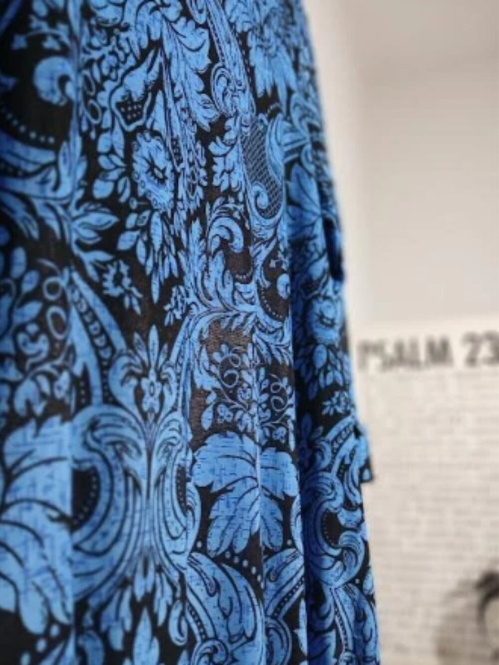 Blue & Black Ruffle Blouse - Picture 5 of 5